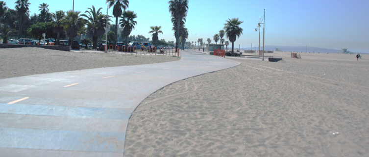 Snaking through Venice beach is its legendary boardwalk