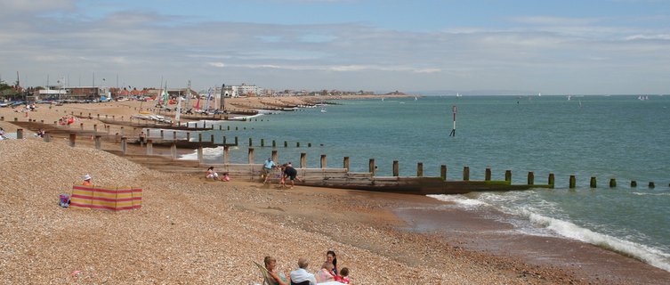 Relax on Eastbourne's pebble beach
