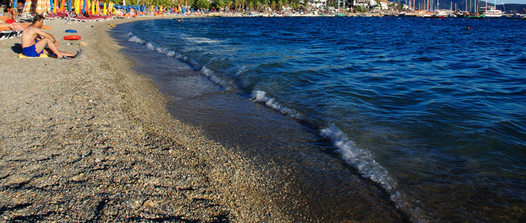 Bodrum's nearby beaches are made from sand and shingle