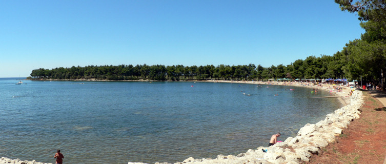 The coastline around Porec is dotted with rocky and pebbly beaches