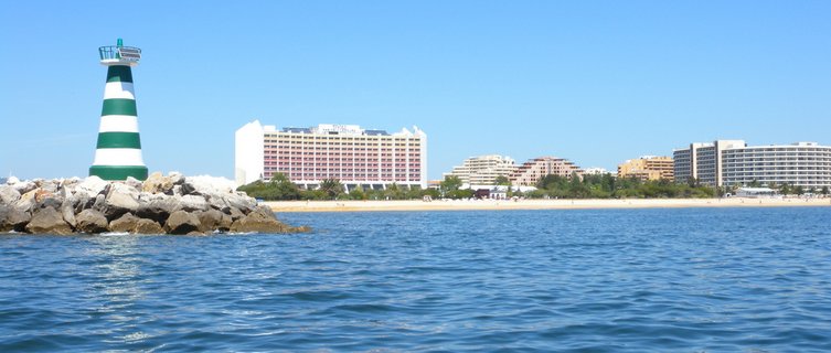 Waterfront hotels line the beaches of Vilamoura