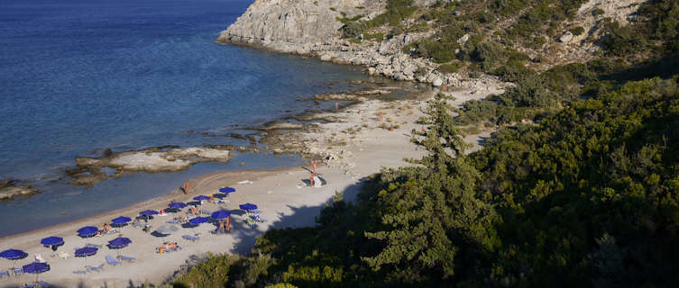 Find secluded bays away from Faliraki's centre