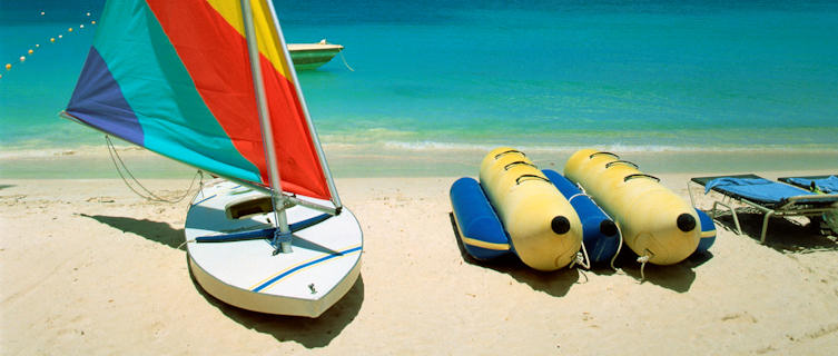 Try water sports at Dickenson Bay