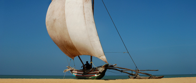 Catamaran on Negombo beach