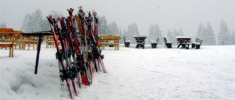 Skis in the snow, Pamporovo