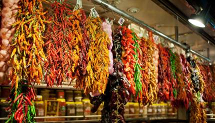 Spices in central market in Budapest