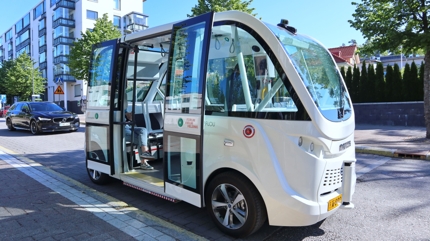 A robot bus in Helsinki, Finland