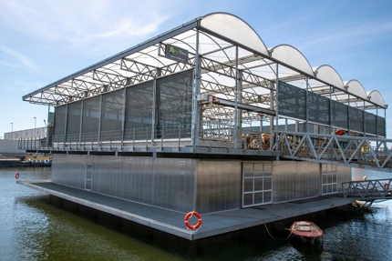 A floating dairy farm in Rotterdam, the Netherlands